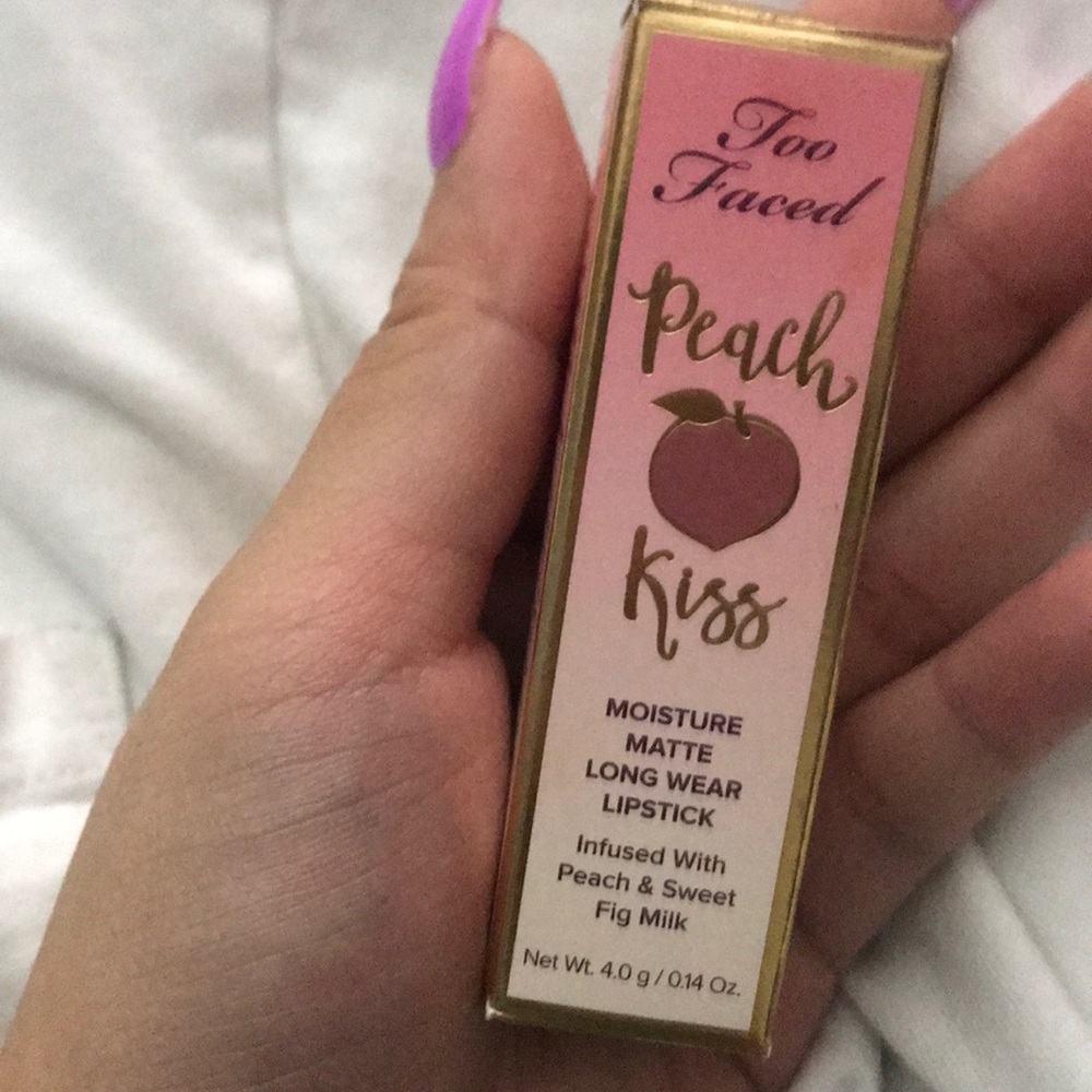 too faced peach kiss matte lipstick makeup